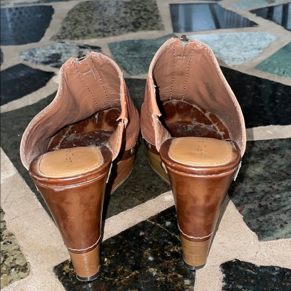 Marc Fisher Cognac Wedge Clog Mule - image 5